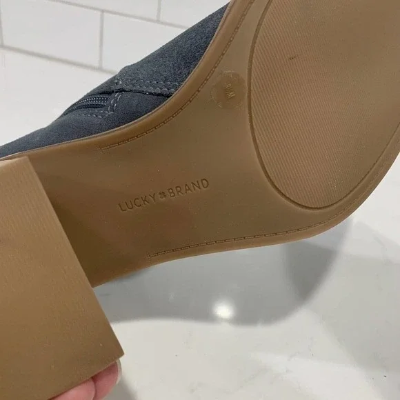 Lucky Brand | Bootie Pellyon Heeled Suede Gray Ankle - Picture 6 of 7